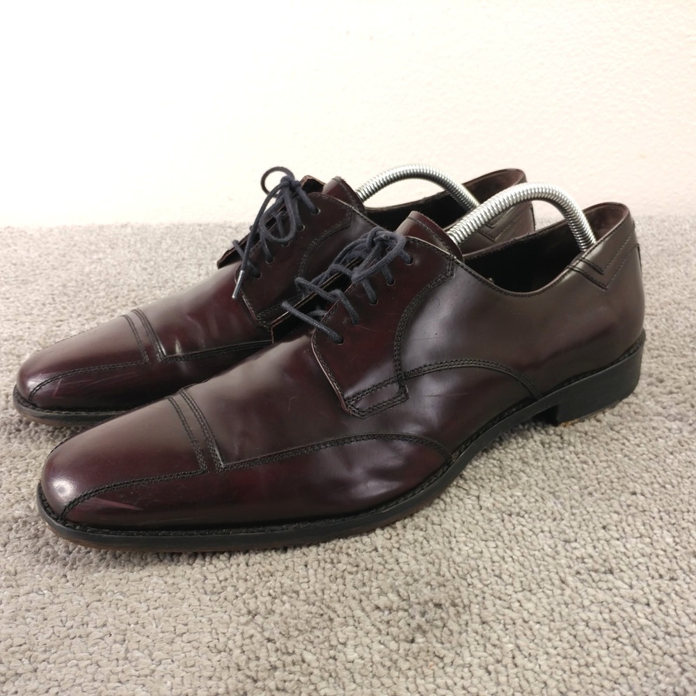 Johnston & Murphy Mens 10.5 The Signature Dress Shoes Burgundy Brown Leather SR6